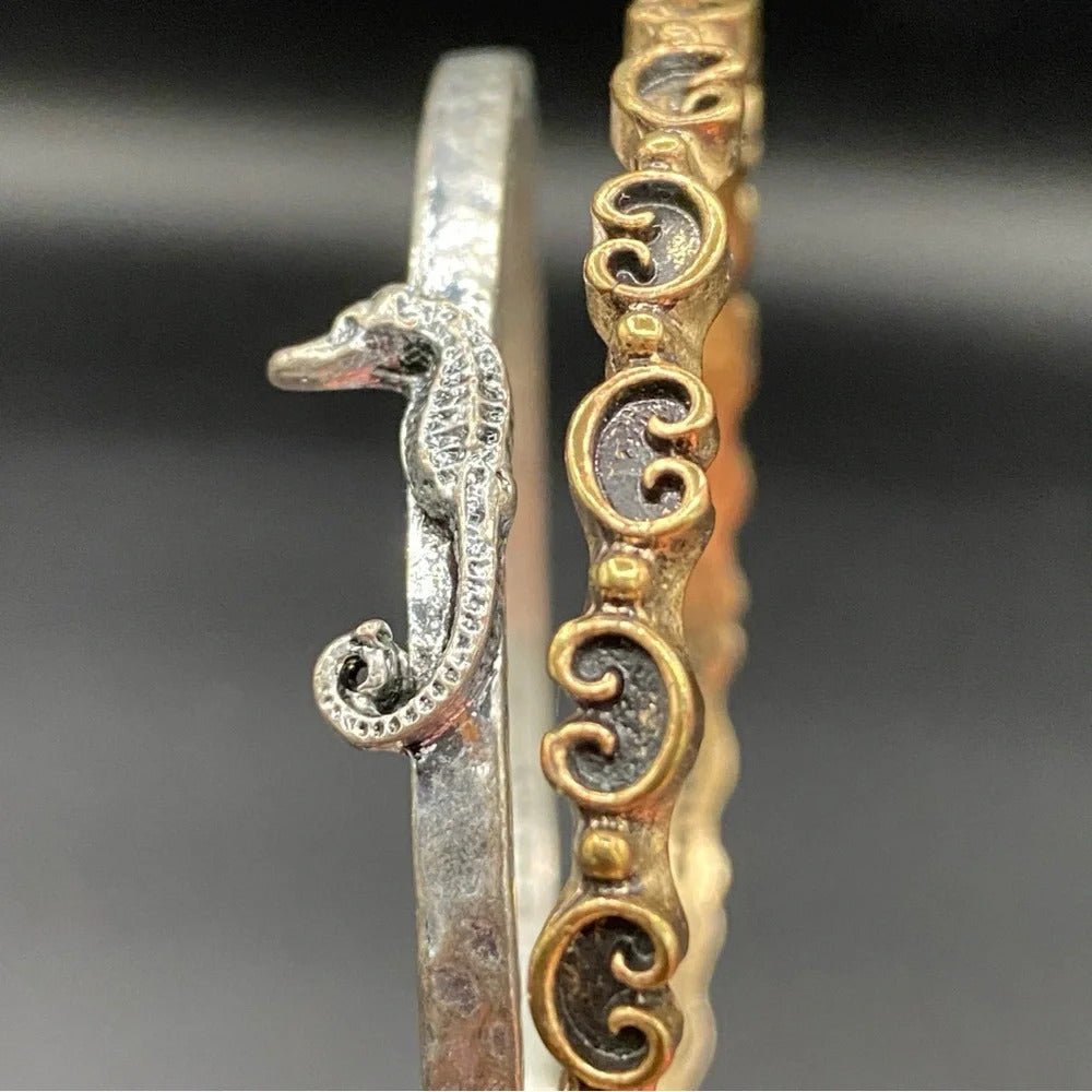 BraceletLucky Brand Scroll & Seahorse Bangle Set