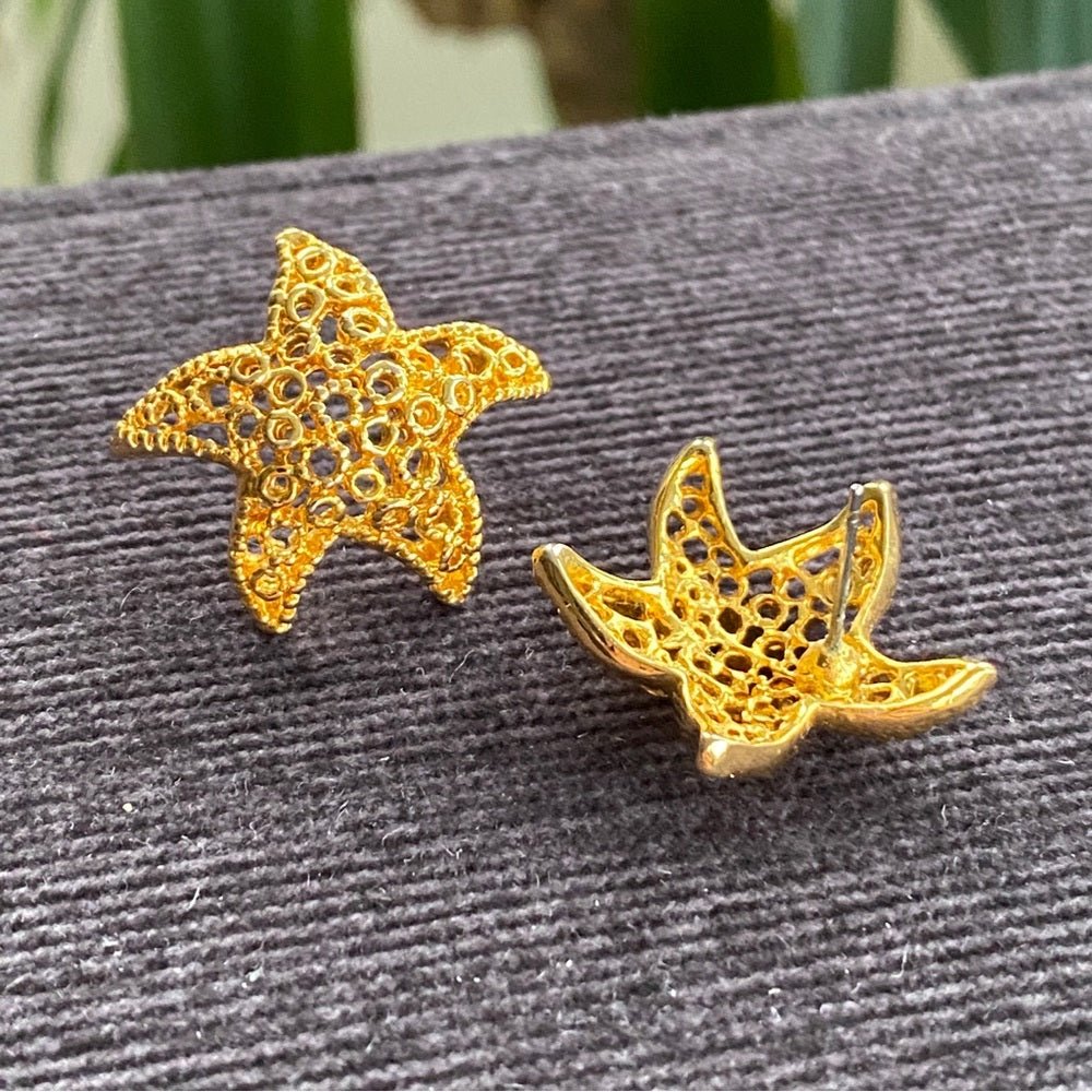 EarringsNautical Gold-Tone Mesh Starfish Earrings