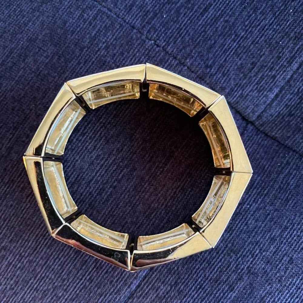 BraceletNine West Chunky Gold-Tone "Mob Wife" Stretch Bracelet