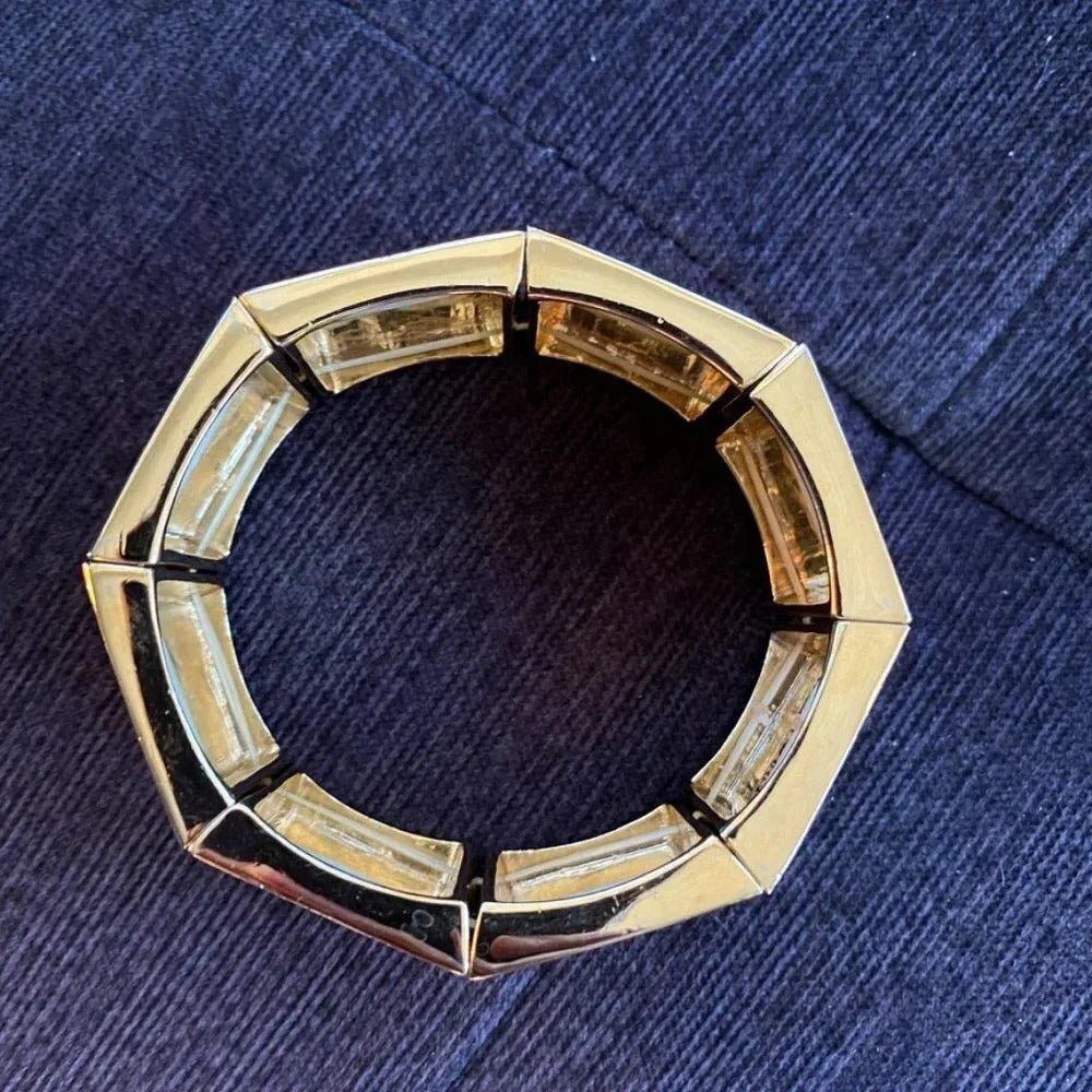 BraceletNine West Chunky Gold-Tone "Mob Wife" Stretch Bracelet