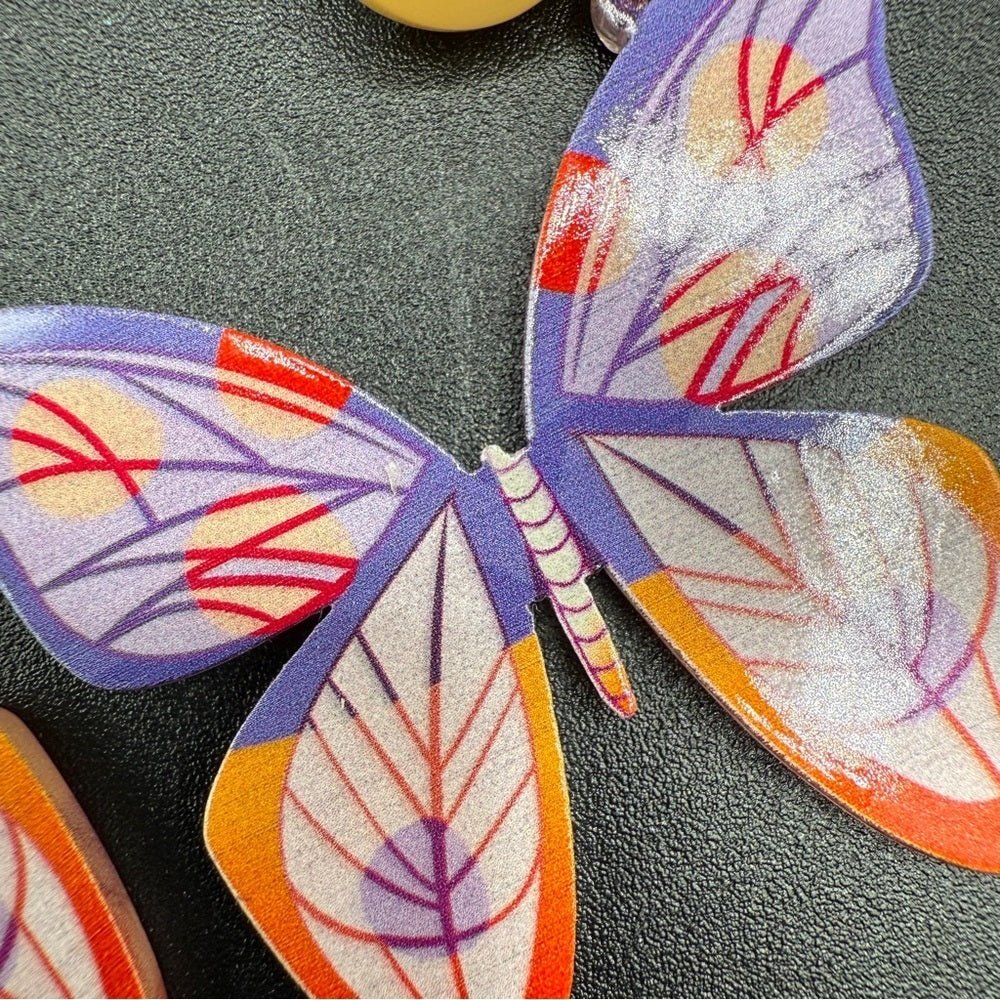 EarringsOrange & Purple Gradient Acrylic Butterfly Colorful Stud Earrings- Fairycore