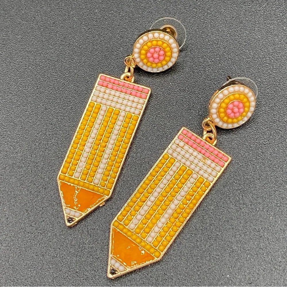 EarringsPencil-Shaped Teacher & Writer Novelty Drop Earrings