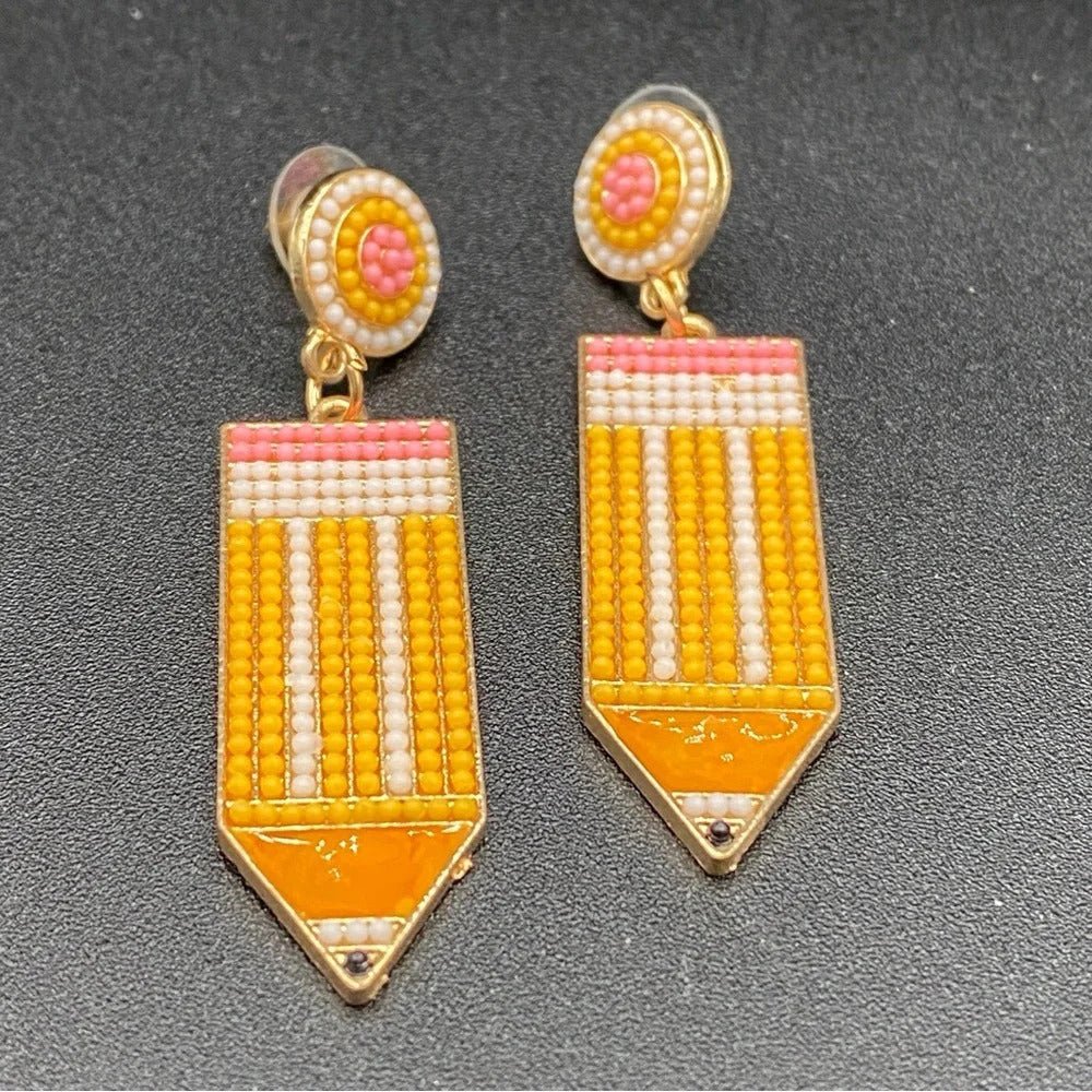 EarringsPencil-Shaped Teacher & Writer Novelty Drop Earrings