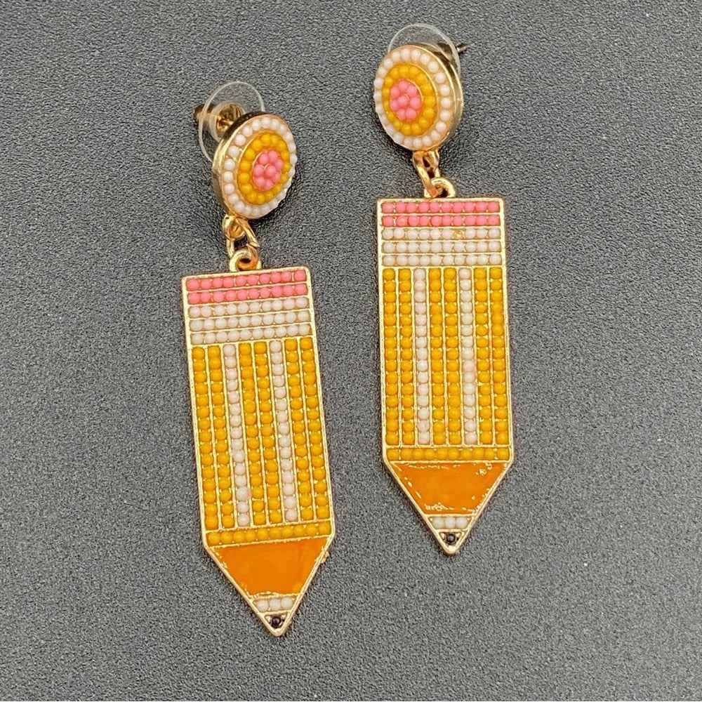 EarringsPencil-Shaped Teacher & Writer Novelty Drop Earrings
