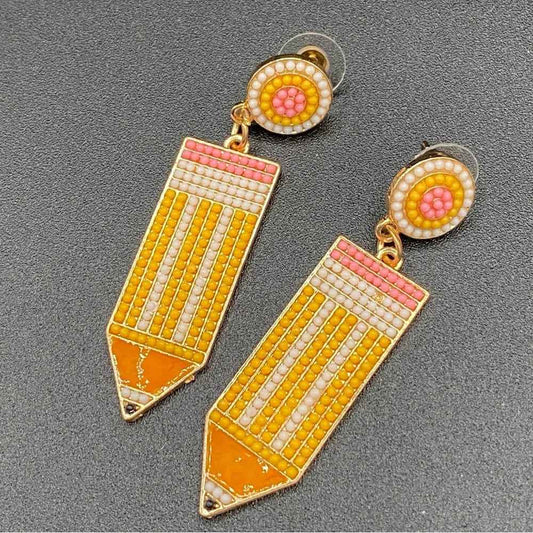EarringsPencil-Shaped Teacher & Writer Novelty Drop Earrings