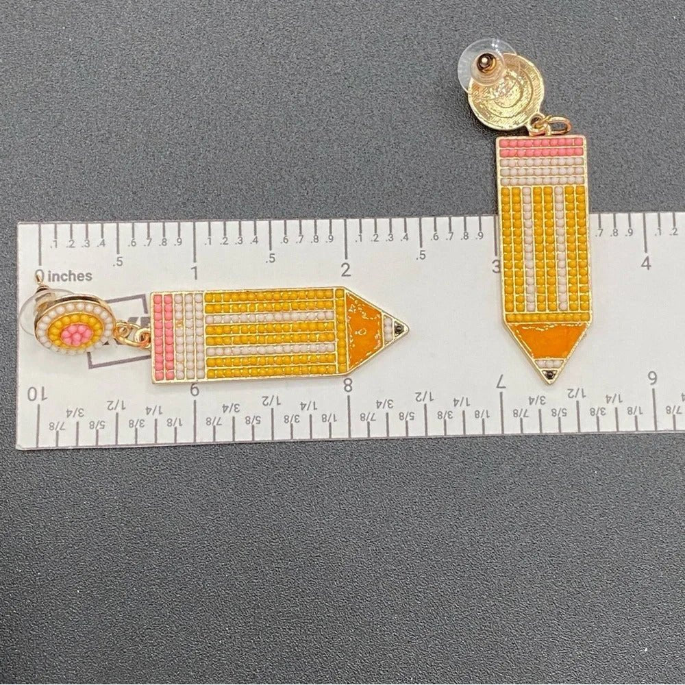 EarringsPencil-Shaped Teacher & Writer Novelty Drop Earrings