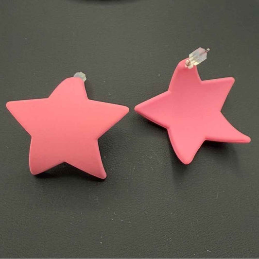EarringsPink Matte Star Stud Earrings — Fun Y2K Club Style