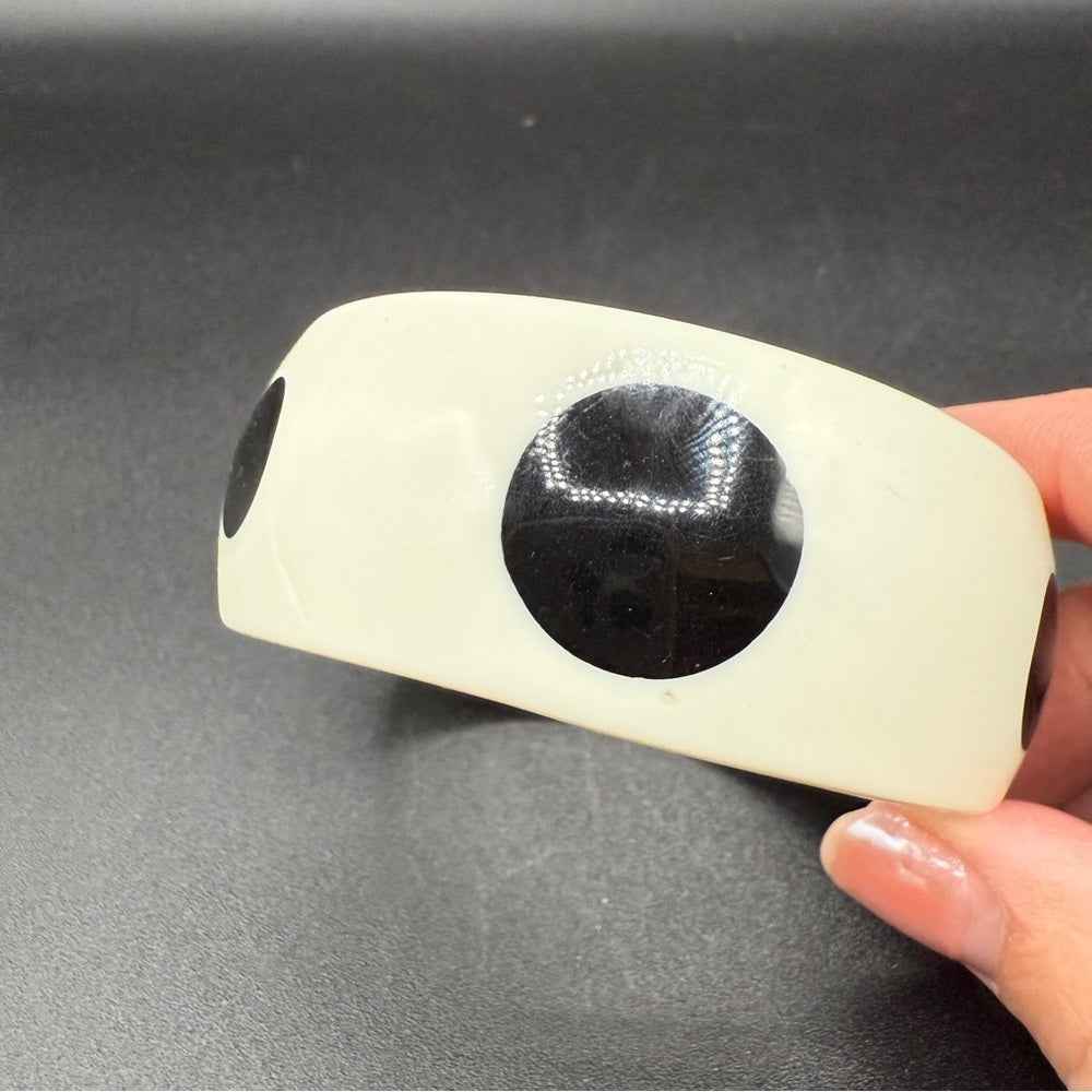 BraceletPolka Dot Black & White Plastic Bangle Bracelet