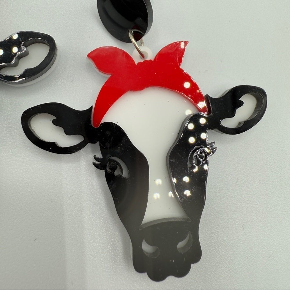 EarringsRetro Milkmaid Dairy Cow Acrylic Stud Earrings