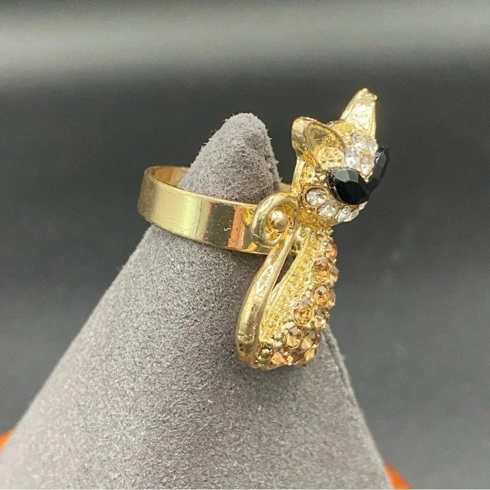 RingsRhinestone Bling Cat Ring - Adjustable