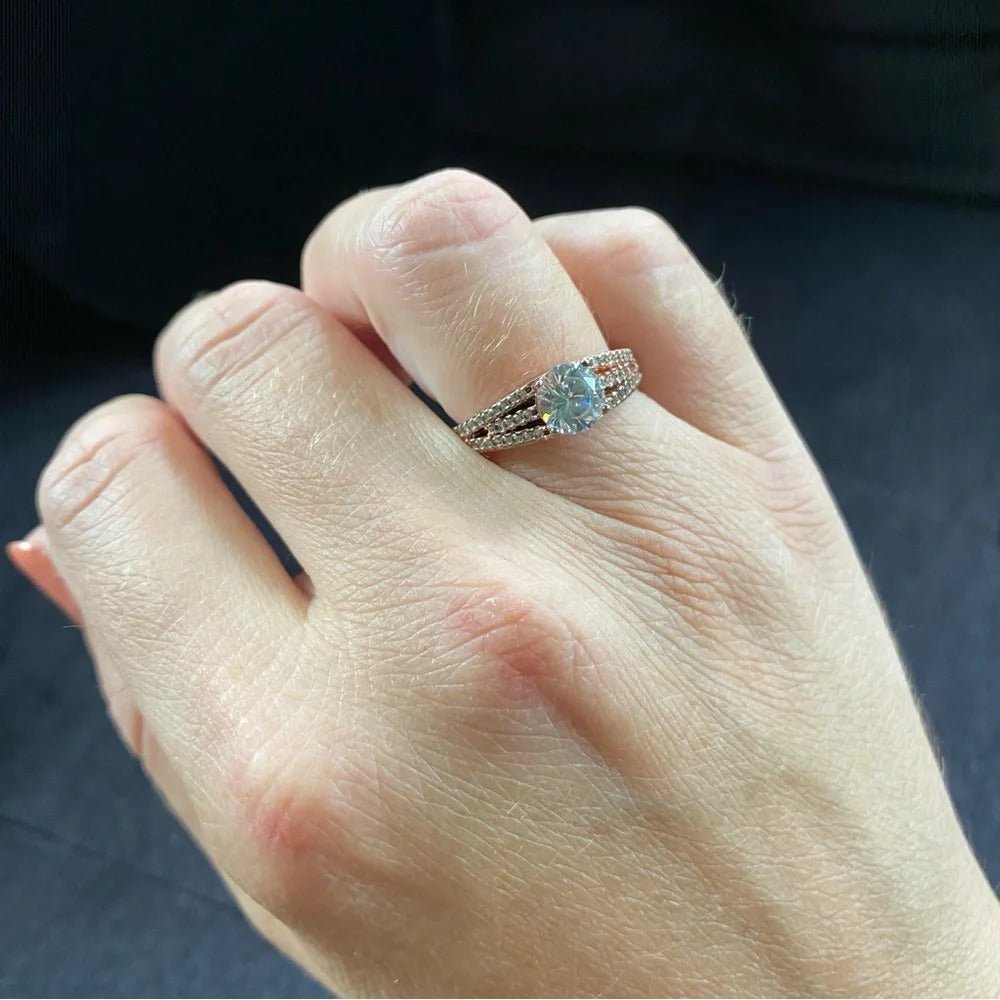 RingsRose Gold CZ Fashion Ring Size 8