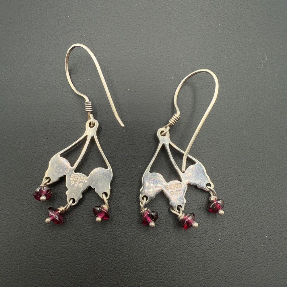 EarringsSajen Amethyst & Sterling Silver Spiral Dangle Earrings