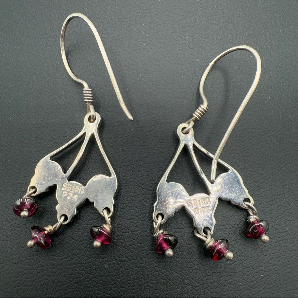 EarringsSajen Amethyst & Sterling Silver Spiral Dangle Earrings