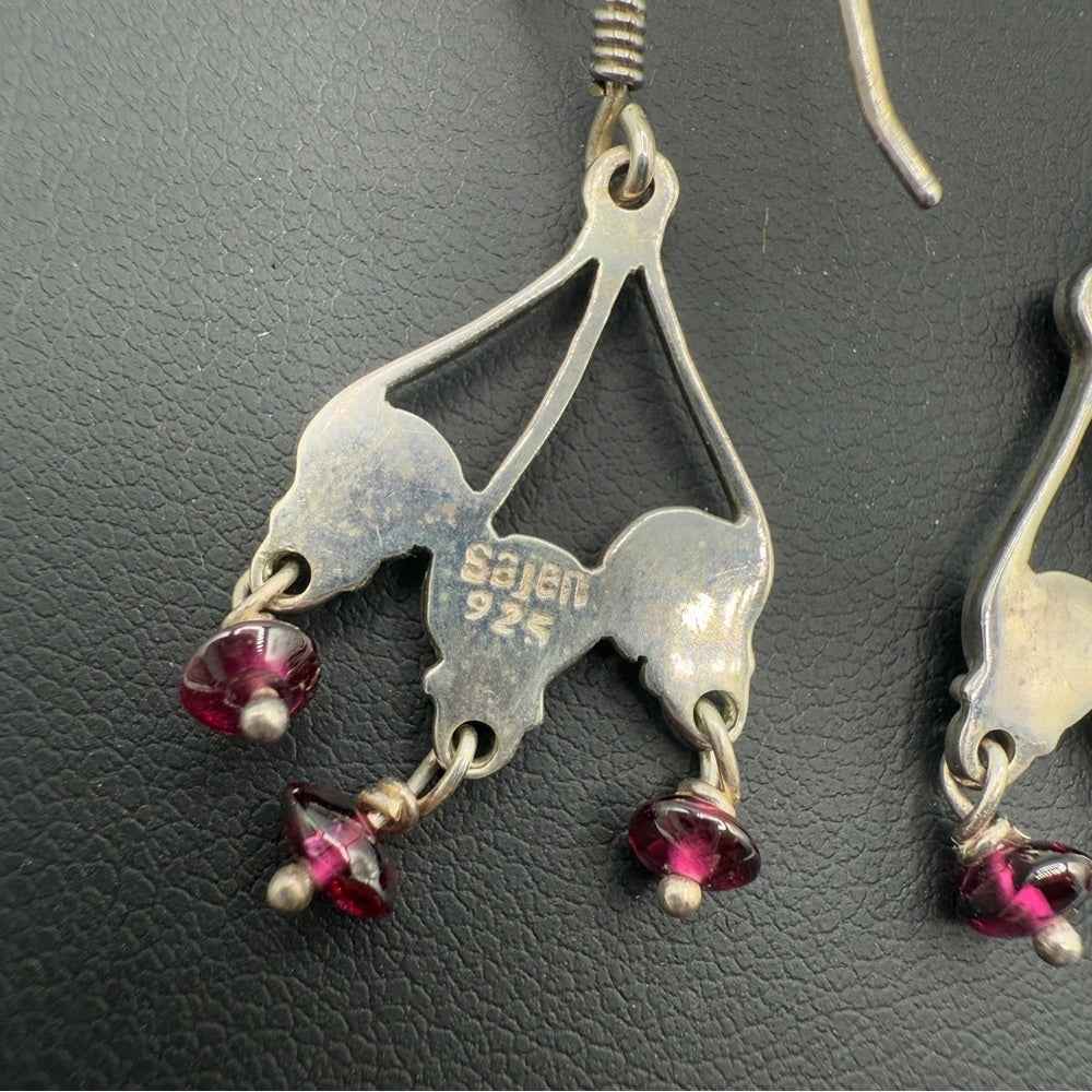 EarringsSajen Amethyst & Sterling Silver Spiral Dangle Earrings