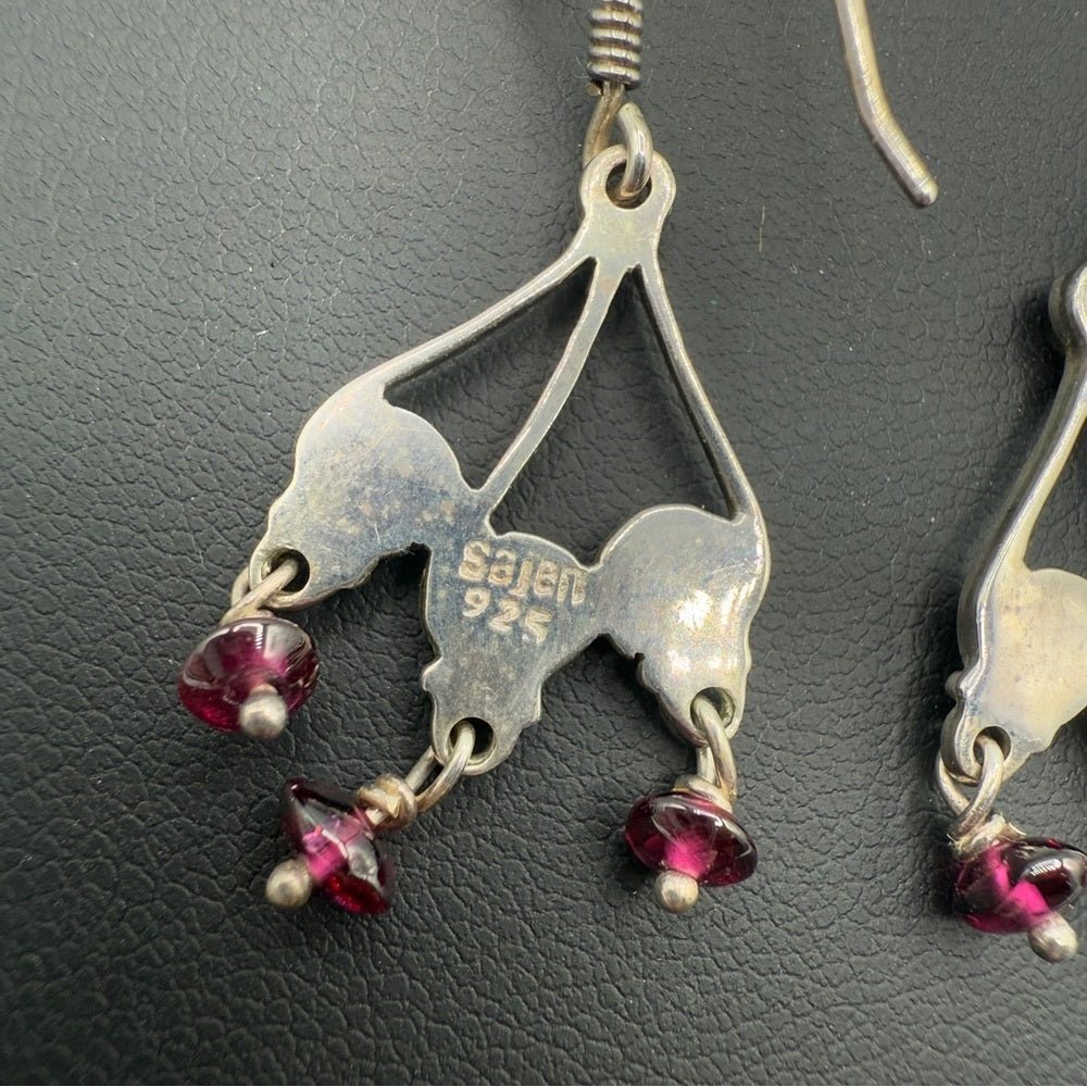 EarringsSajen Amethyst & Sterling Silver Spiral Dangle Earrings