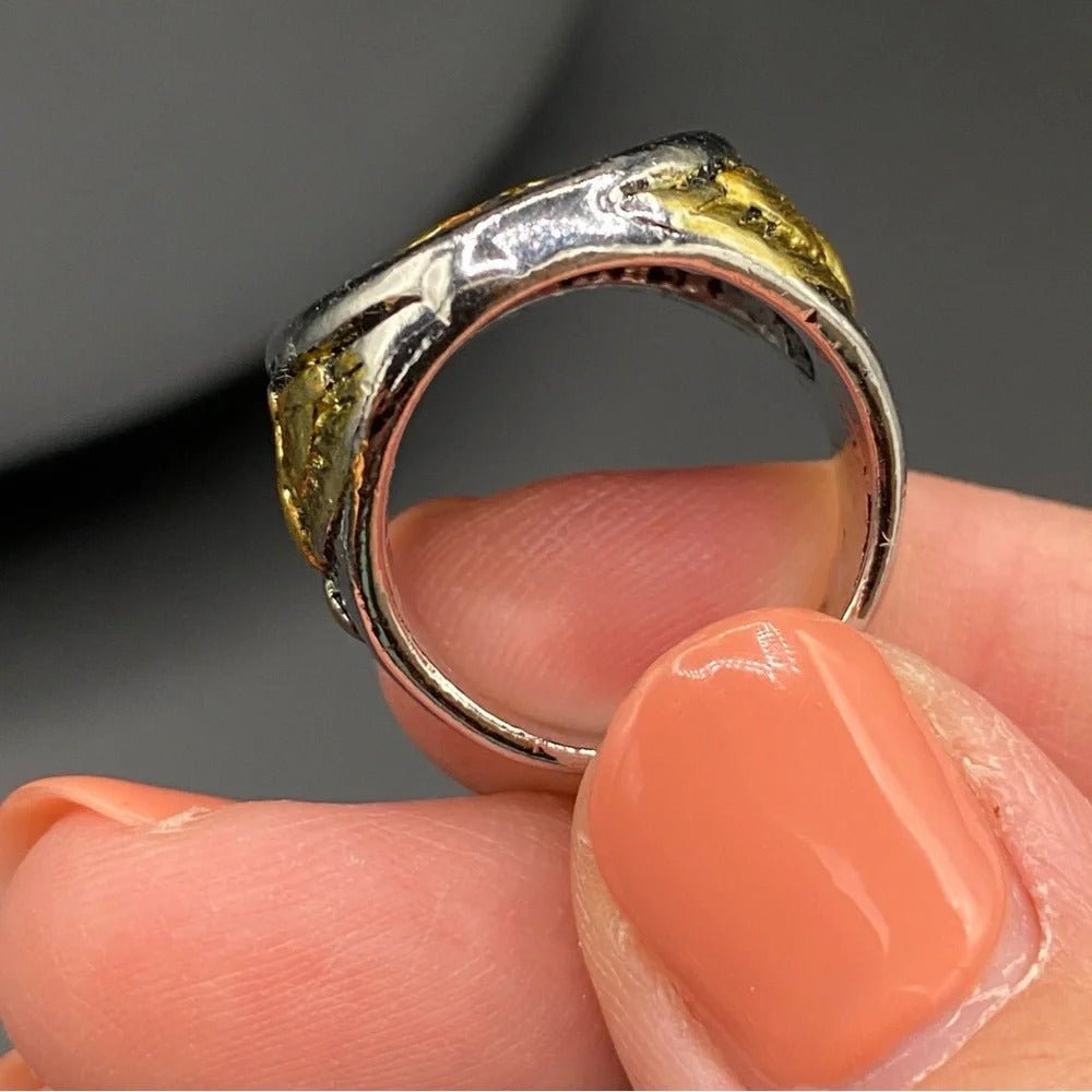 RingsSignet Two Tone ring Star of David 6 Point Star Ring with Eagle Design Size 8
