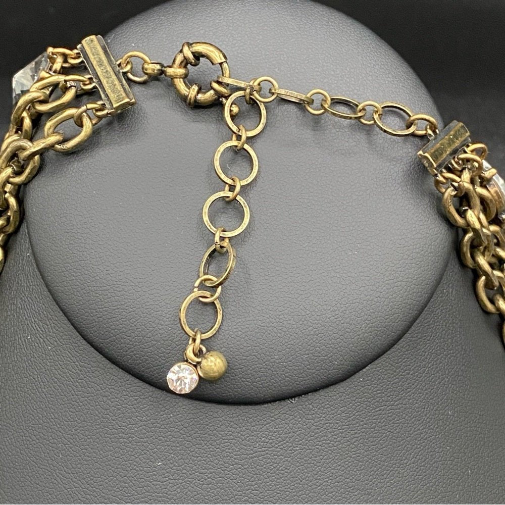 NecklaceSmoky Grey Glass Rhinestone Multi-Chain Statement Necklace