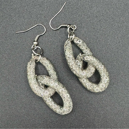 EarringsSparkly Rhinestone Mesh Cage Party Earrings