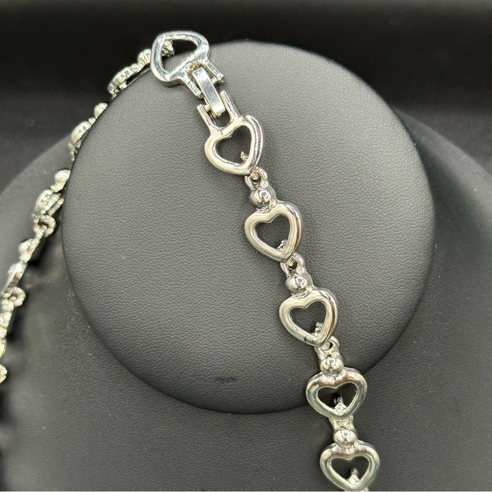 NecklaceSweetheart Lariat Heart Necklace with Encrusted Crystal Rhinestones - Dainty Prom Jewelry