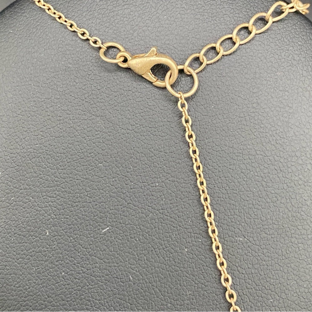 NecklaceThree Tone Dainty Teardrop Pendant Necklace