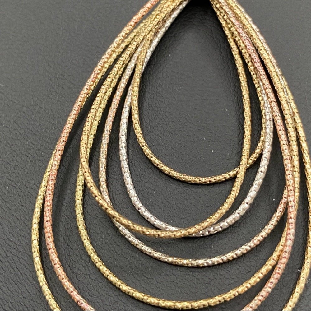 NecklaceThree Tone Dainty Teardrop Pendant Necklace