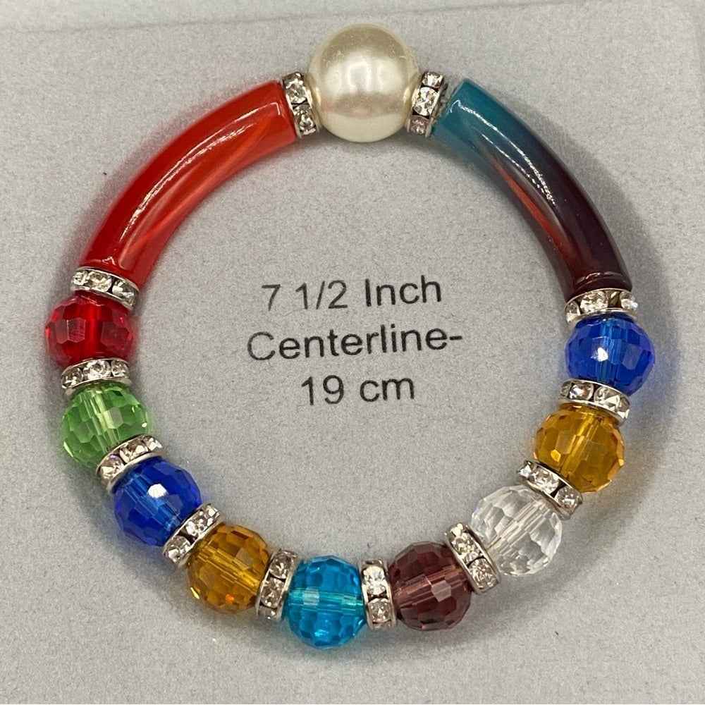 BraceletVibrant Crystal & Ombré Lucite Y2K Stretch Bracelet