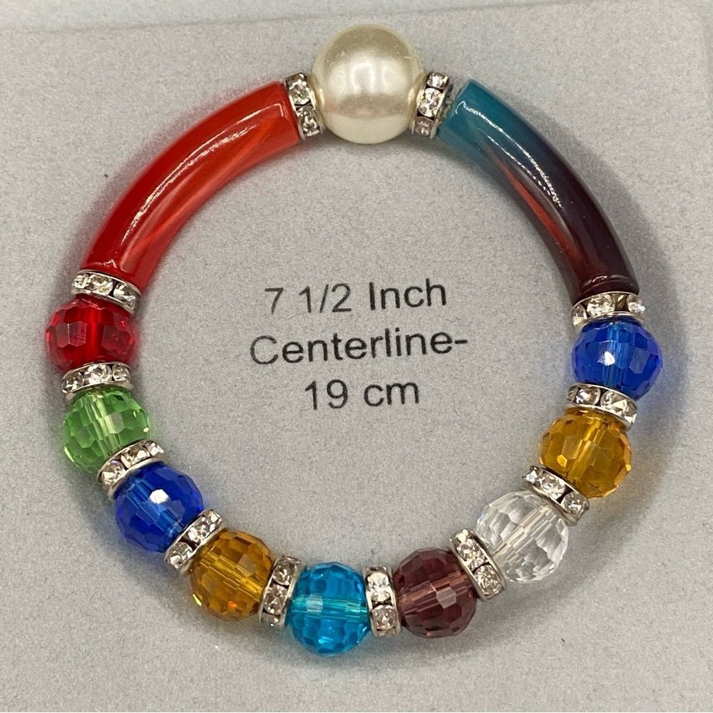 BraceletVibrant Crystal & Ombré Lucite Y2K Stretch Bracelet
