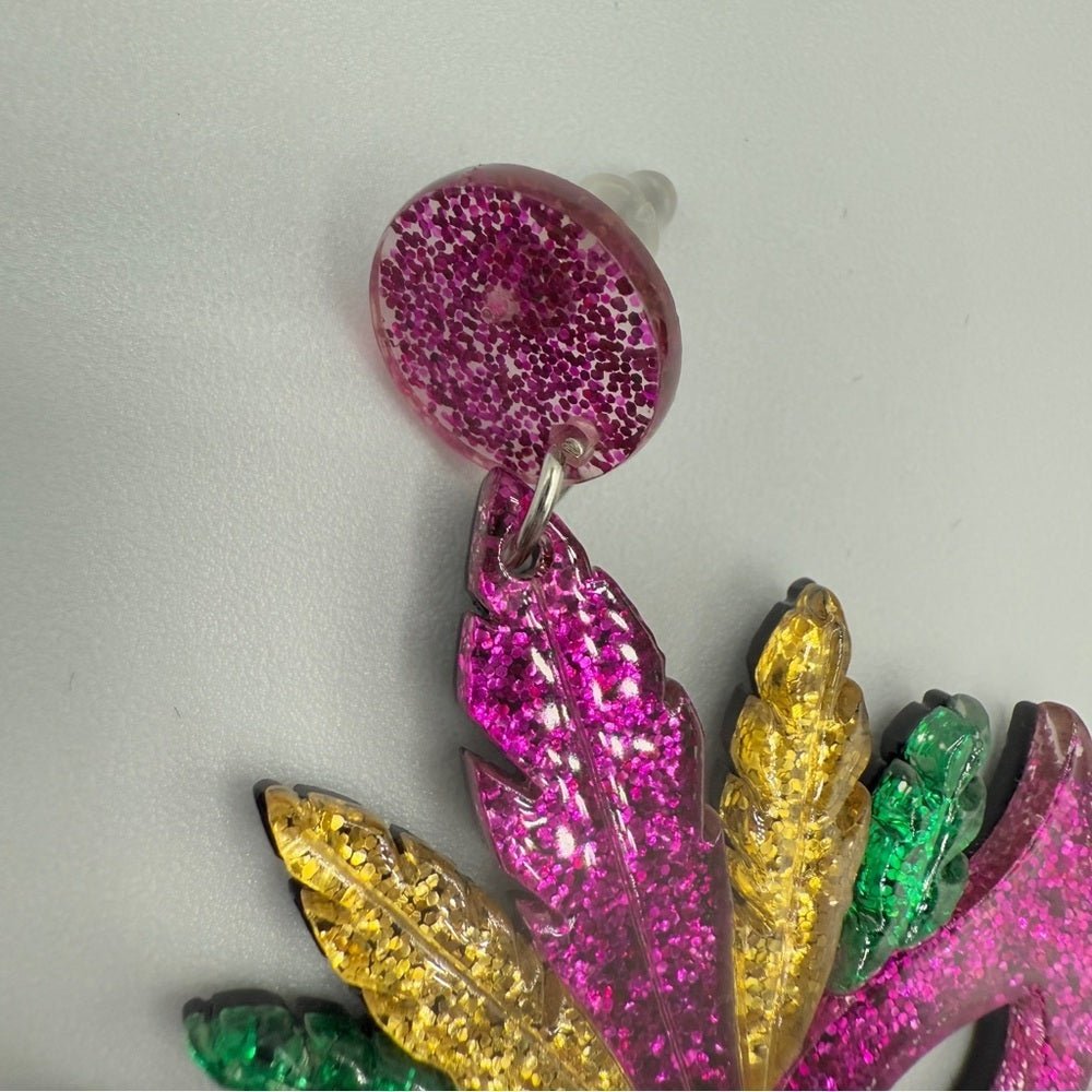 EarringsVibrant Mardi Gras Carnival Mask Shimmer Earrings