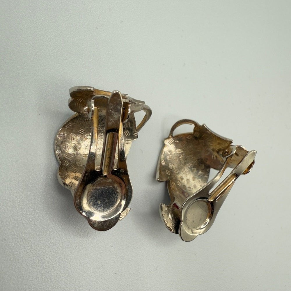 EarringsVintage Cloisonné Enamel Butterfly Wing Clip-On Earrings