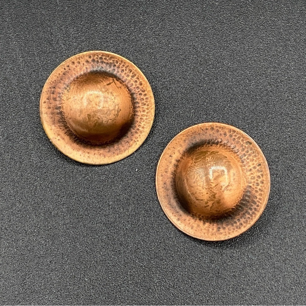 EarringsVintage Copper Dome Stud Earrings — Southwestern Style, 1960s/70s