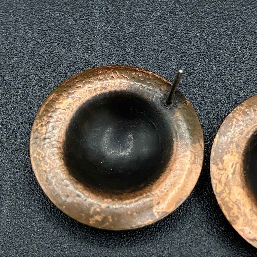 EarringsVintage Copper Dome Stud Earrings — Southwestern Style, 1960s/70s
