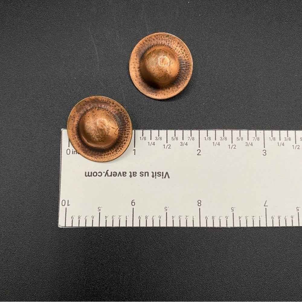 EarringsVintage Copper Dome Stud Earrings — Southwestern Style, 1960s/70s