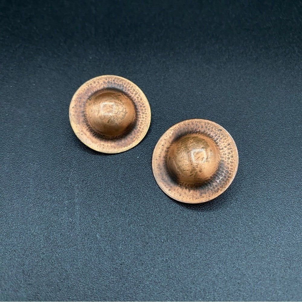 EarringsVintage Copper Dome Stud Earrings — Southwestern Style, 1960s/70s