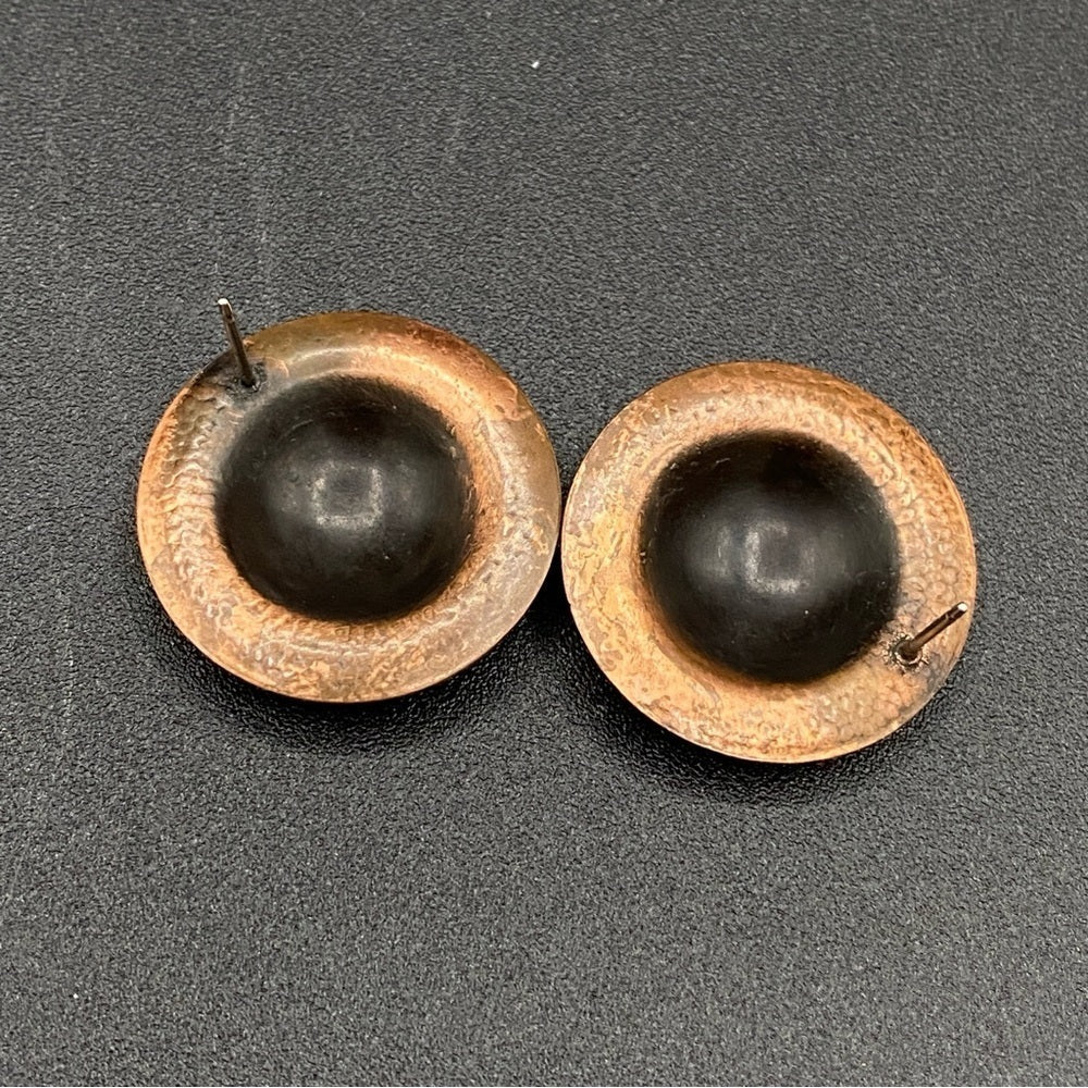 EarringsVintage Copper Dome Stud Earrings — Southwestern Style, 1960s/70s
