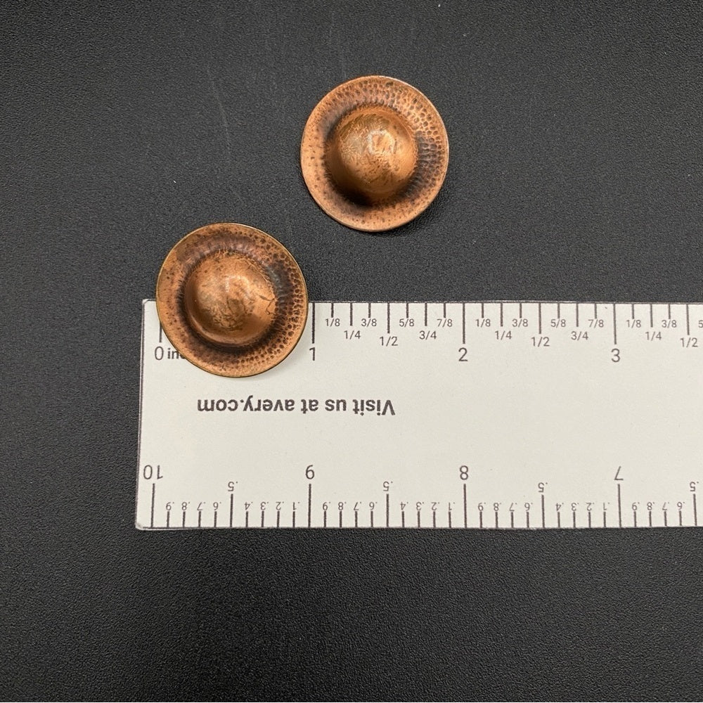 EarringsVintage Copper Dome Stud Earrings — Southwestern Style, 1960s/70s