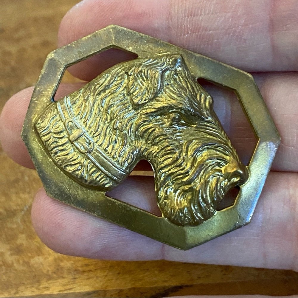 BroochesVintage Dog Brooch Antique Scottish Terrier made of Brass