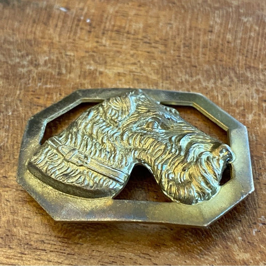 BroochesVintage Dog Brooch Antique Scottish Terrier made of Brass