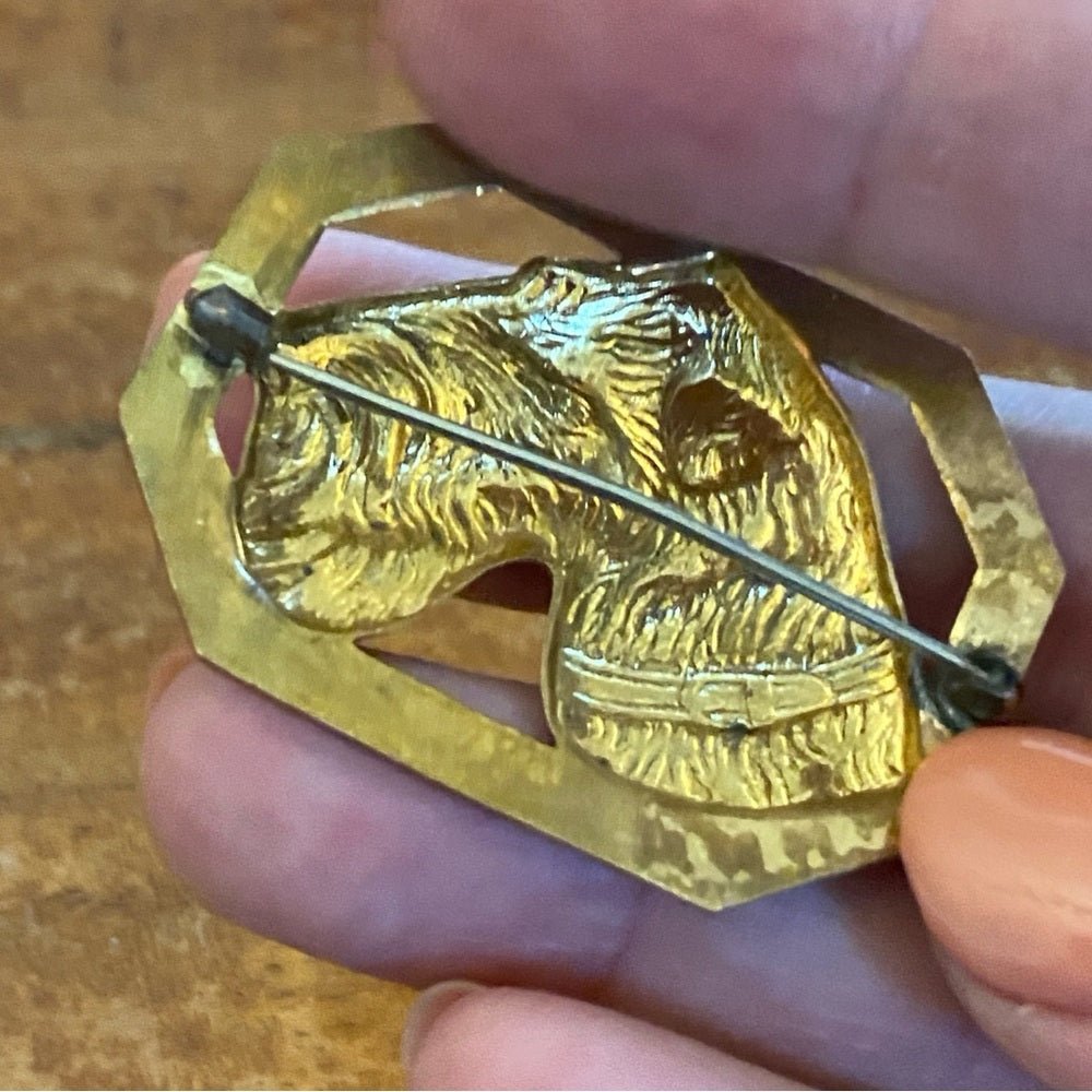 BroochesVintage Dog Brooch Antique Scottish Terrier made of Brass