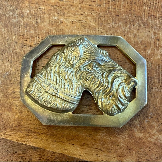 BroochesVintage Dog Brooch Antique Scottish Terrier made of Brass