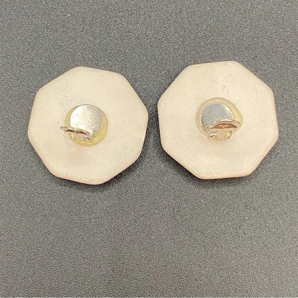 EarringsVintage Japanese Hand-Painted Porcelain Clip-On Earrings