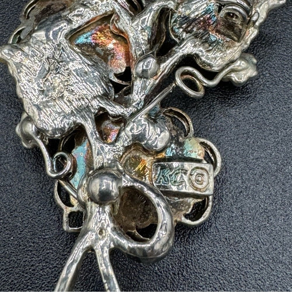 BroochesVintage KC Kenneth Cole Signed Heart Brooch in a Bouquet Shape