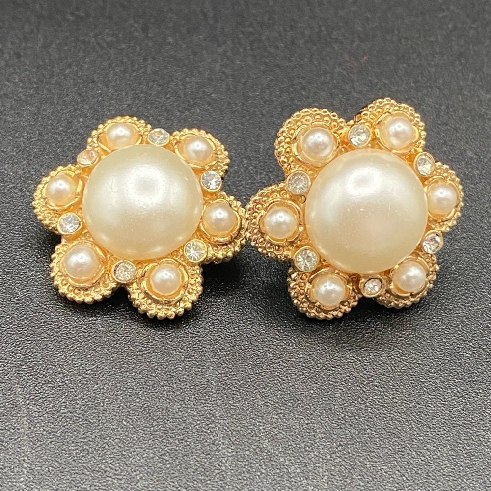 EarringsVintage Sarah Coventry 1973 "Moonlight" Faux Pearl Clip-On Earrings