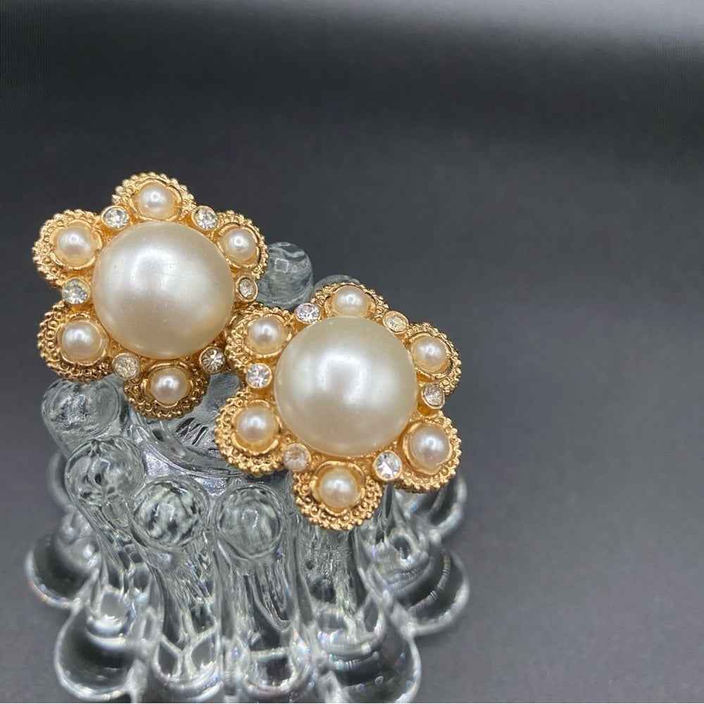 EarringsVintage Sarah Coventry 1973 "Moonlight" Faux Pearl Clip-On Earrings