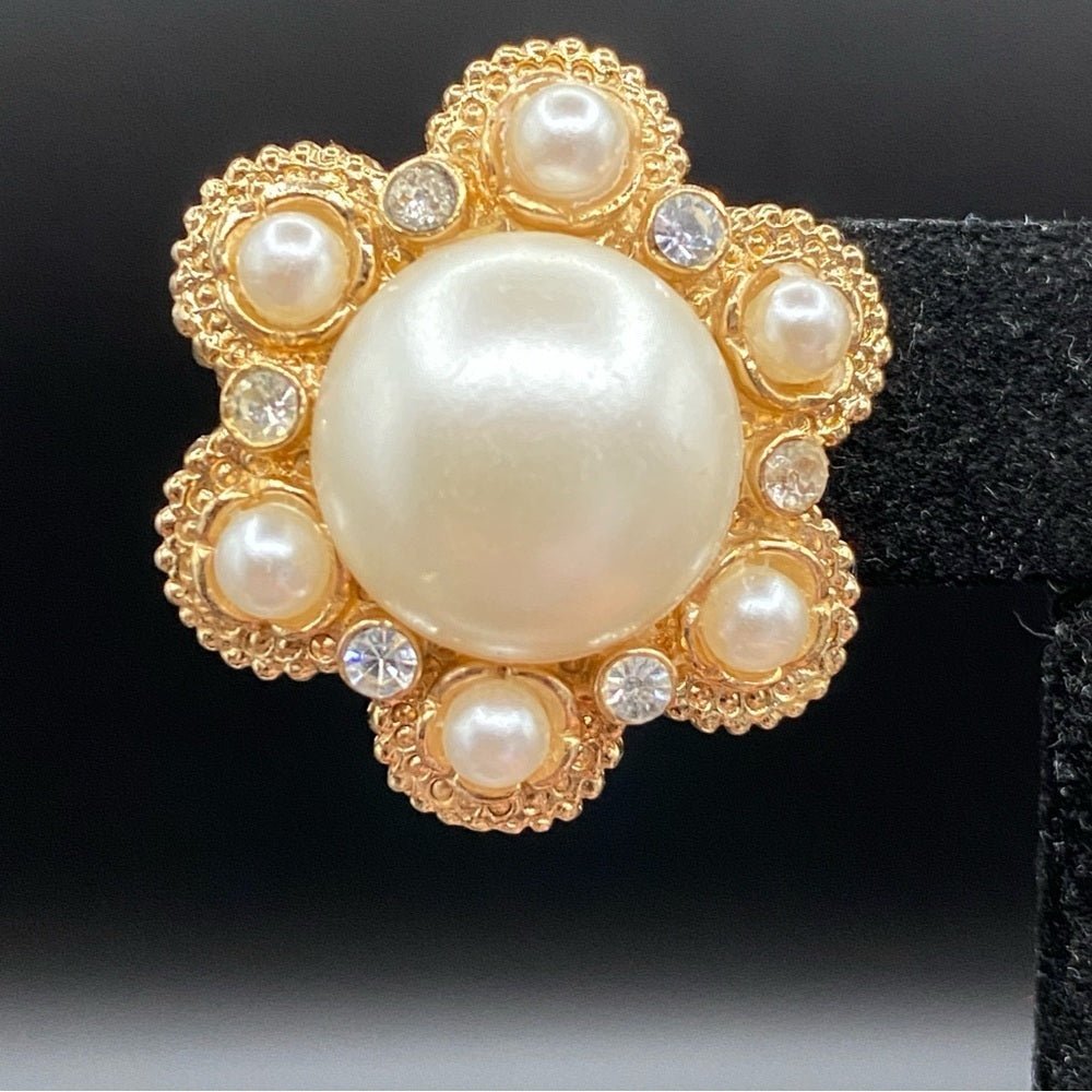 EarringsVintage Sarah Coventry 1973 "Moonlight" Faux Pearl Clip-On Earrings
