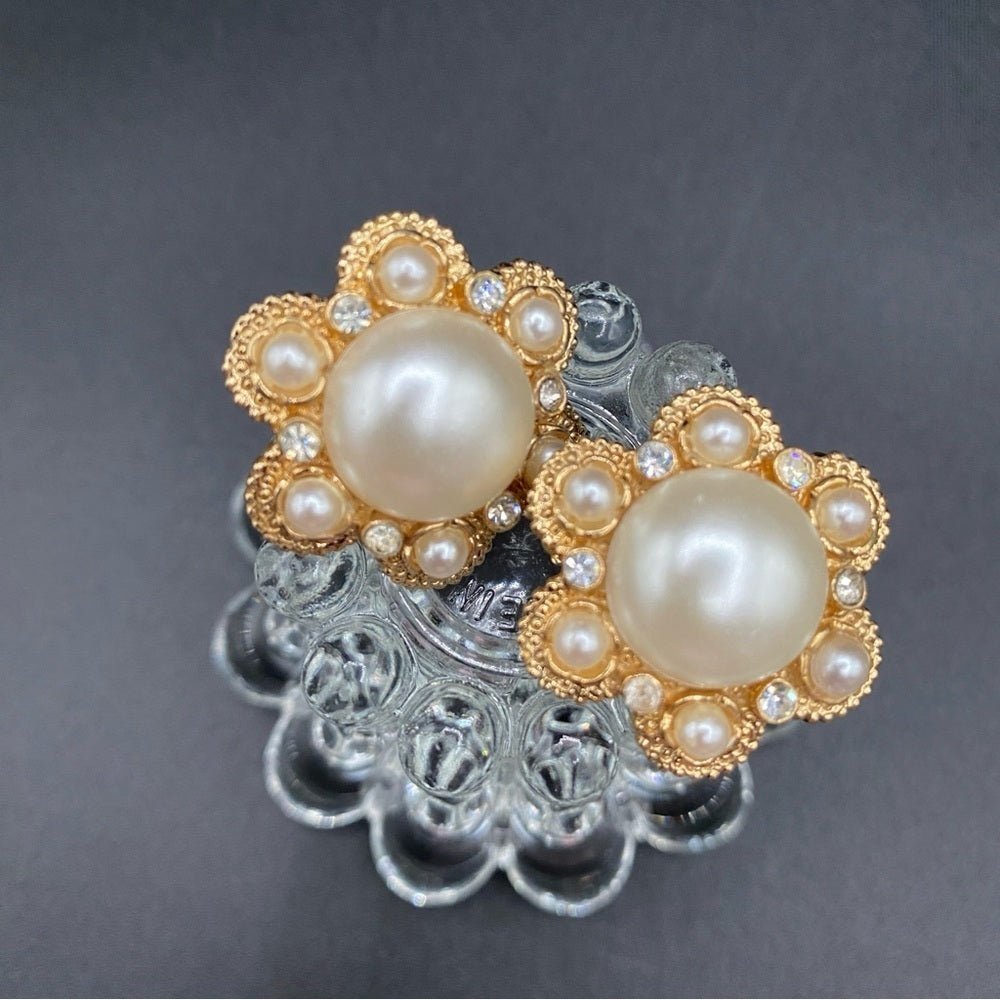 EarringsVintage Sarah Coventry 1973 "Moonlight" Faux Pearl Clip-On Earrings