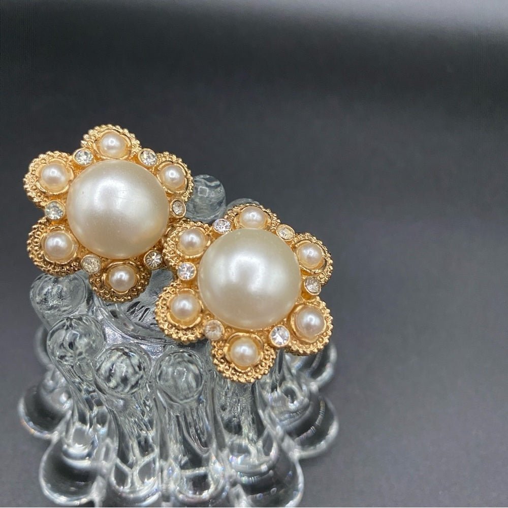 EarringsVintage Sarah Coventry 1973 "Moonlight" Faux Pearl Clip-On Earrings