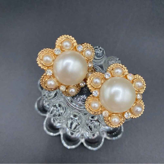 EarringsVintage Sarah Coventry 1973 "Moonlight" Faux Pearl Clip-On Earrings