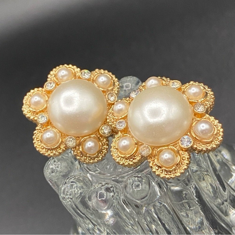 EarringsVintage Sarah Coventry 1973 "Moonlight" Faux Pearl Clip-On Earrings