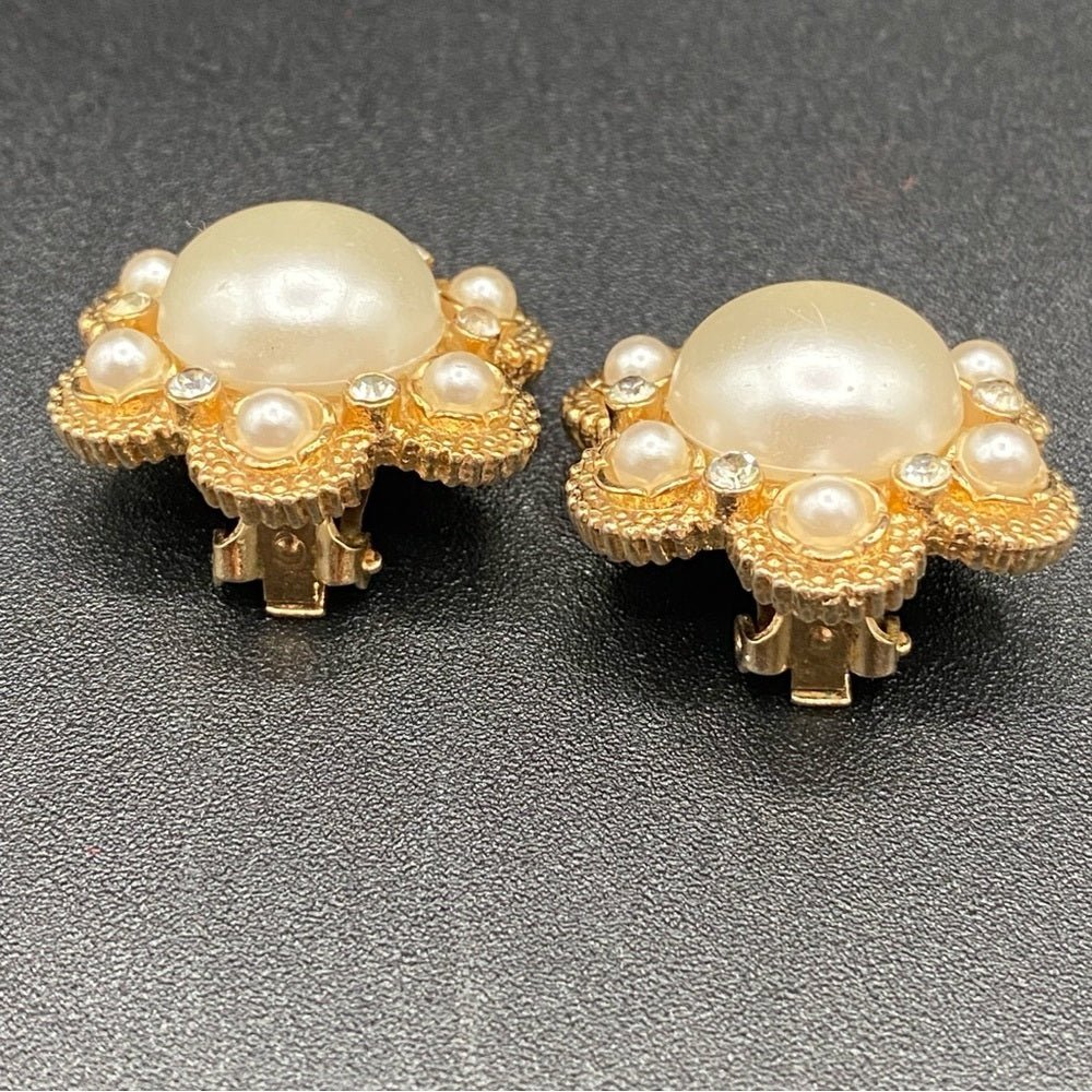 EarringsVintage Sarah Coventry 1973 "Moonlight" Faux Pearl Clip-On Earrings
