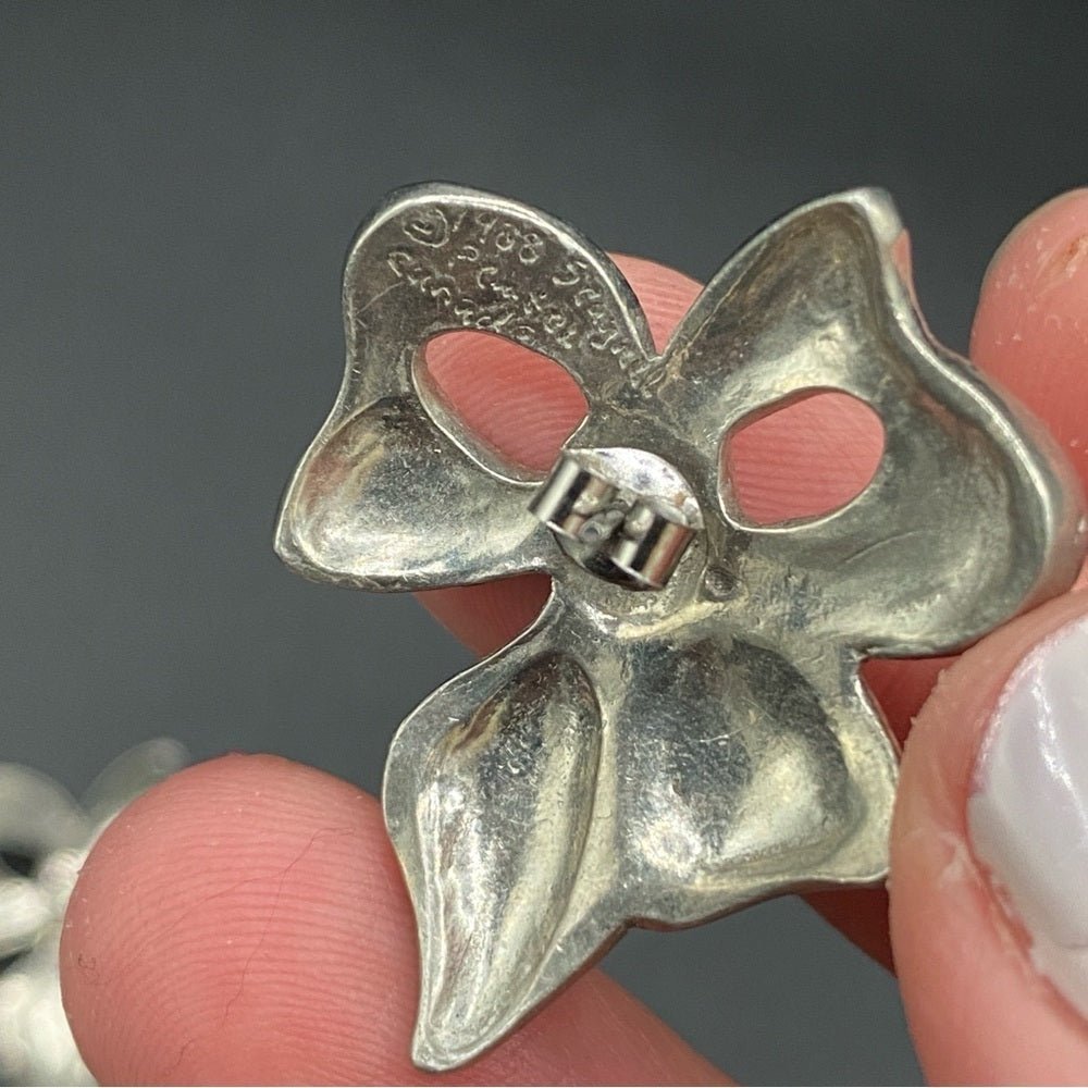 EarringsVintage Seagull Canada Signed Pewter Bow Earrings — 1988